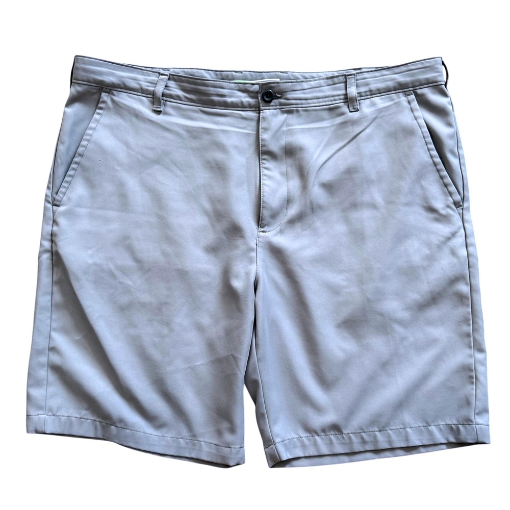 IZOD GOLF Mens Flat Front Shorts Gray Size 40 Polyester‎ Performance Stretch